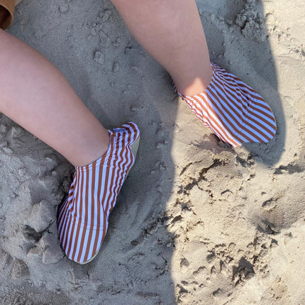 Slipstop Waterschoentjes Cognac Stripe koop je bij Babywinkel