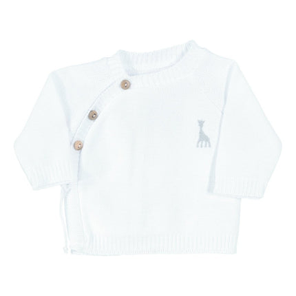 Sophie de Giraf Baby Vestje Overslag Vestje Wit koop je bij Babywinkel