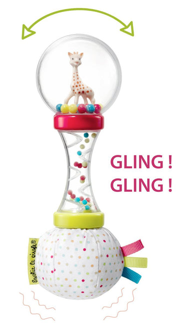 Sophie de Giraf Rammelaar Zachte Maracas Wit/Rood koop je bij Babywinkel