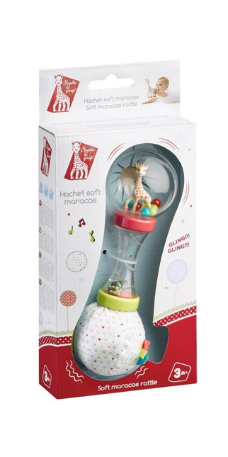 Sophie de Giraf Rammelaar Zachte Maracas Wit/Rood koop je bij Babywinkel