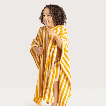 Swim Essentials Badcape Baby Luxe Beach Yellow Stiped koop je bij Babywinkel