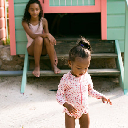 Swim Essentials Uv Zwempak Panterprint Old Pink Ruffle koop je bij Babywinkel