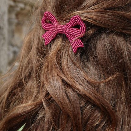 <tc>Konges Sløjd</tc> 2 Pack Pearly Bow Hair Clips Sangria