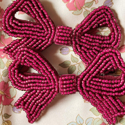<tc>Konges Sløjd</tc> 2 Pack Pearly Bow Hair Clips Sangria