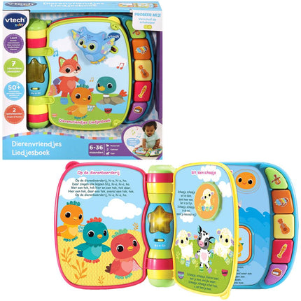 Vtech Baby Boekje Dierenvriendjes Liedjes Blauw koop je bij Babywinkel