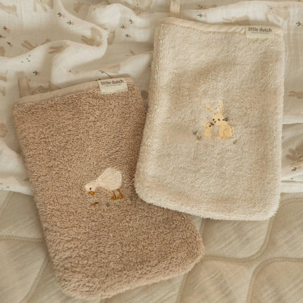 Little Dutch Washandje Baby Bunny Geborduurd Set koop je bij Babywinkel