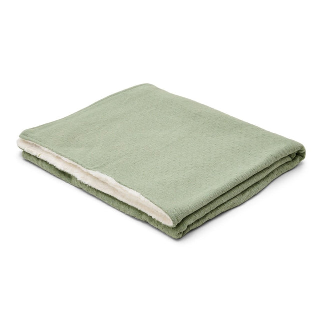 Little Dutch Wiegdeken Pure Sage Gebreid Fleece koop je bij Babywinkel