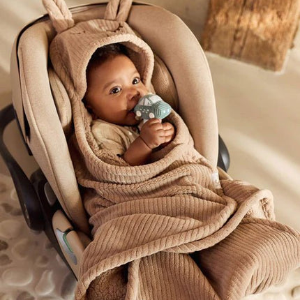 Jollein Wikkeldeken Baby Bunny Cloudy Rib/ Milky Coffee koop je bij Babywinkel