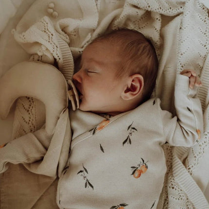 Yumi Baby Overslag Shirt Baby Beige Oranges koop je bij Babywinkel