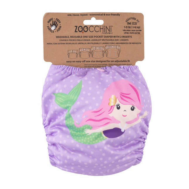 Zoocchini Wasbare Luier Marietta The Mermaid Met Extra Inlegstuk koop je bij Babywinkel