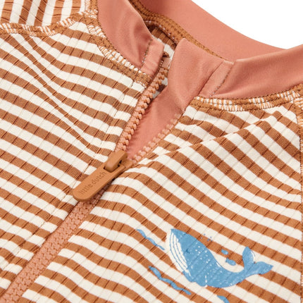 Zwempak korte mouwen Ocean Brown Stripes koop je bij Babywinkel
