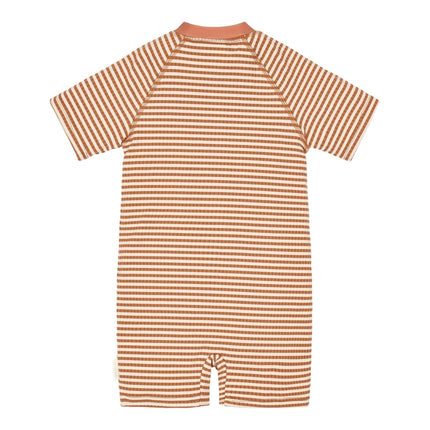 Zwempak korte mouwen Ocean Brown Stripes koop je bij Babywinkel